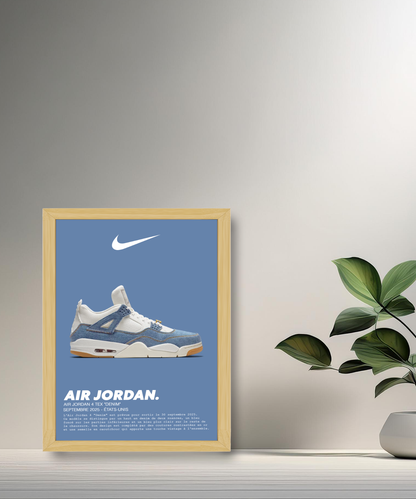 Air Jordan 4 Retro Tex Denim Bilderrahmen 