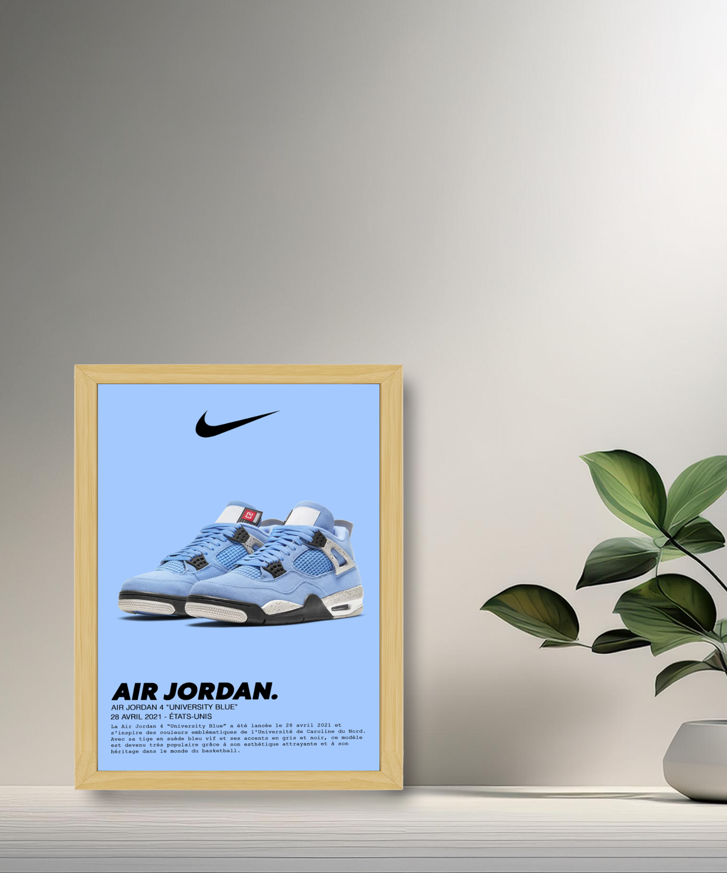 Air Jordan 4 Retro University Blue Fotorahmen 