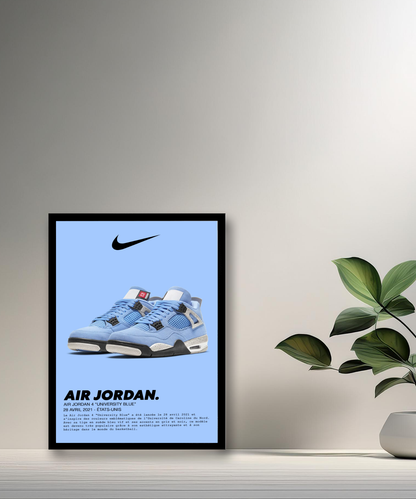 Air Jordan 4 Retro University Blue Fotorahmen 