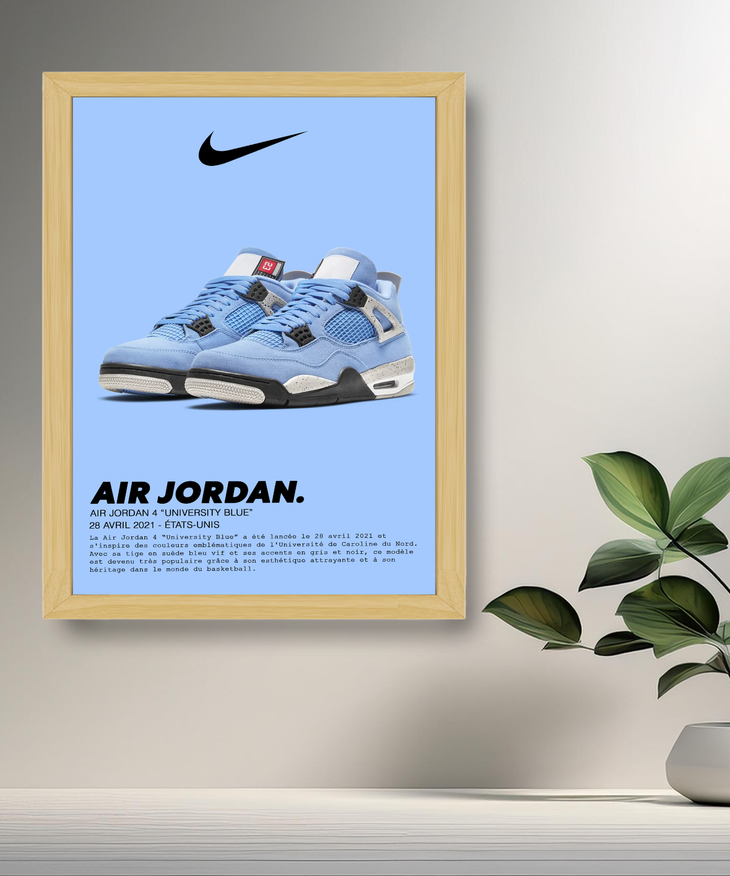 Air Jordan 4 Retro University Blue Fotorahmen 