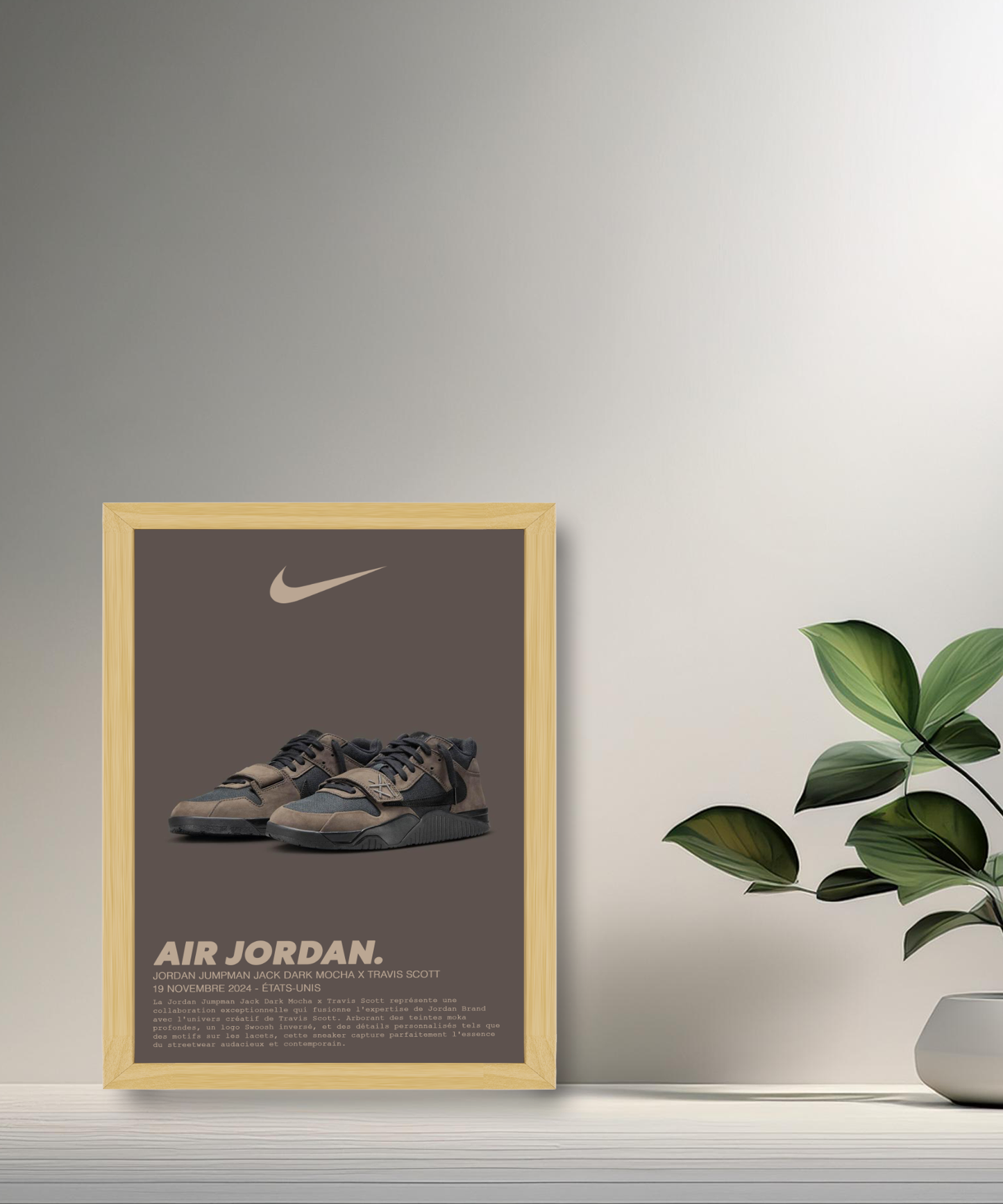 Cadre photo Jordan Jumpman Jack Dark Mocha x Travis Scott