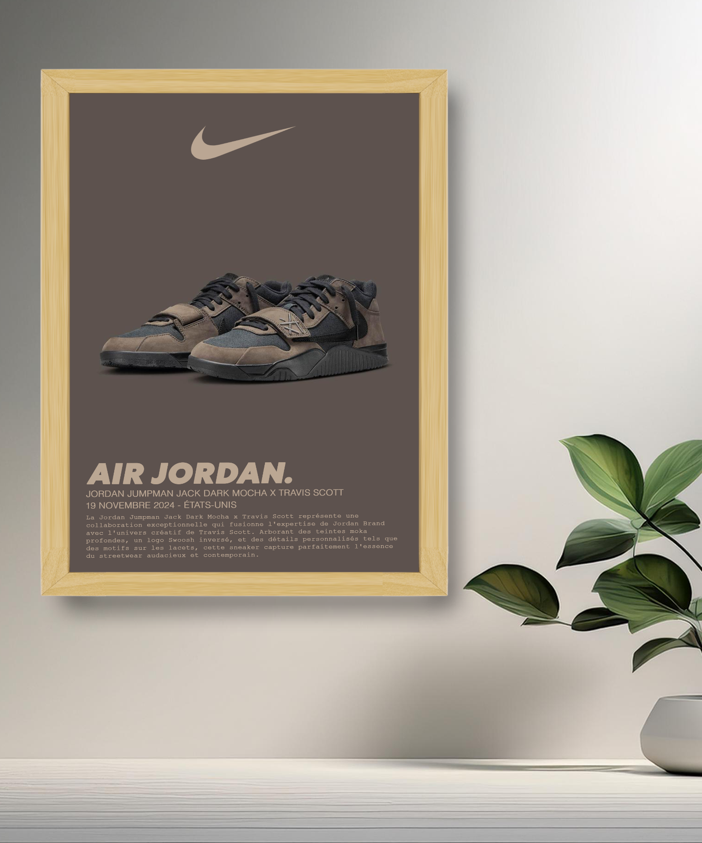 Cadre photo Jordan Jumpman Jack Dark Mocha x Travis Scott