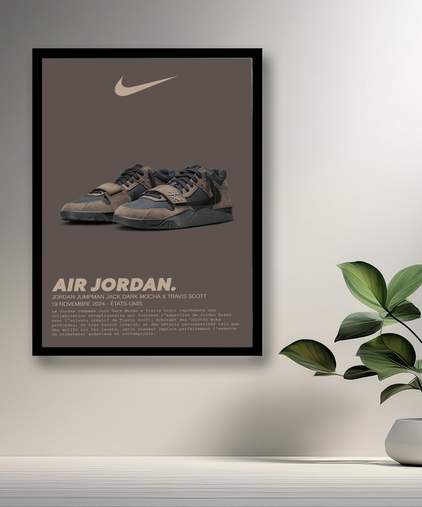 Cadre photo Jordan Jumpman Jack Dark Mocha x Travis Scott