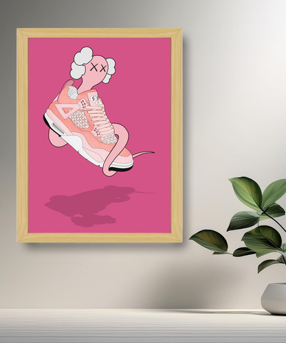 Cadre photo Air Jordan 1 Kaws Rose