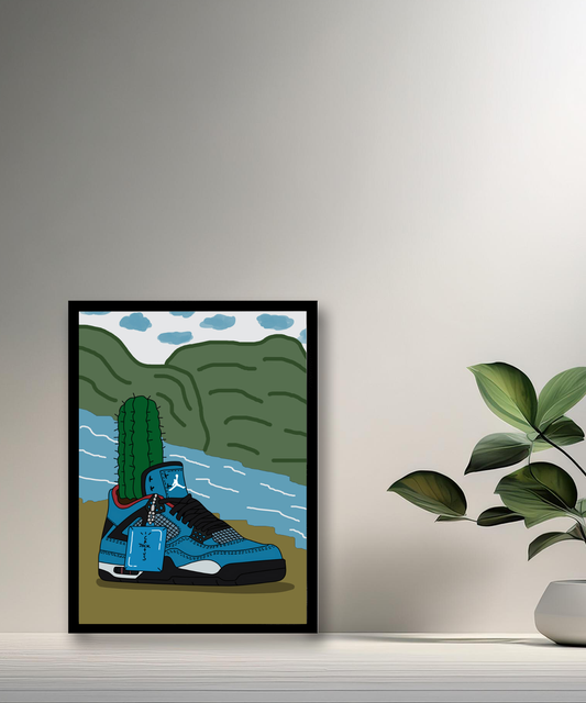 Cadre photo Air Jordan Cactus Jack Bleu