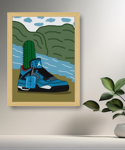Cadre photo Air Jordan Cactus Jack Bleu