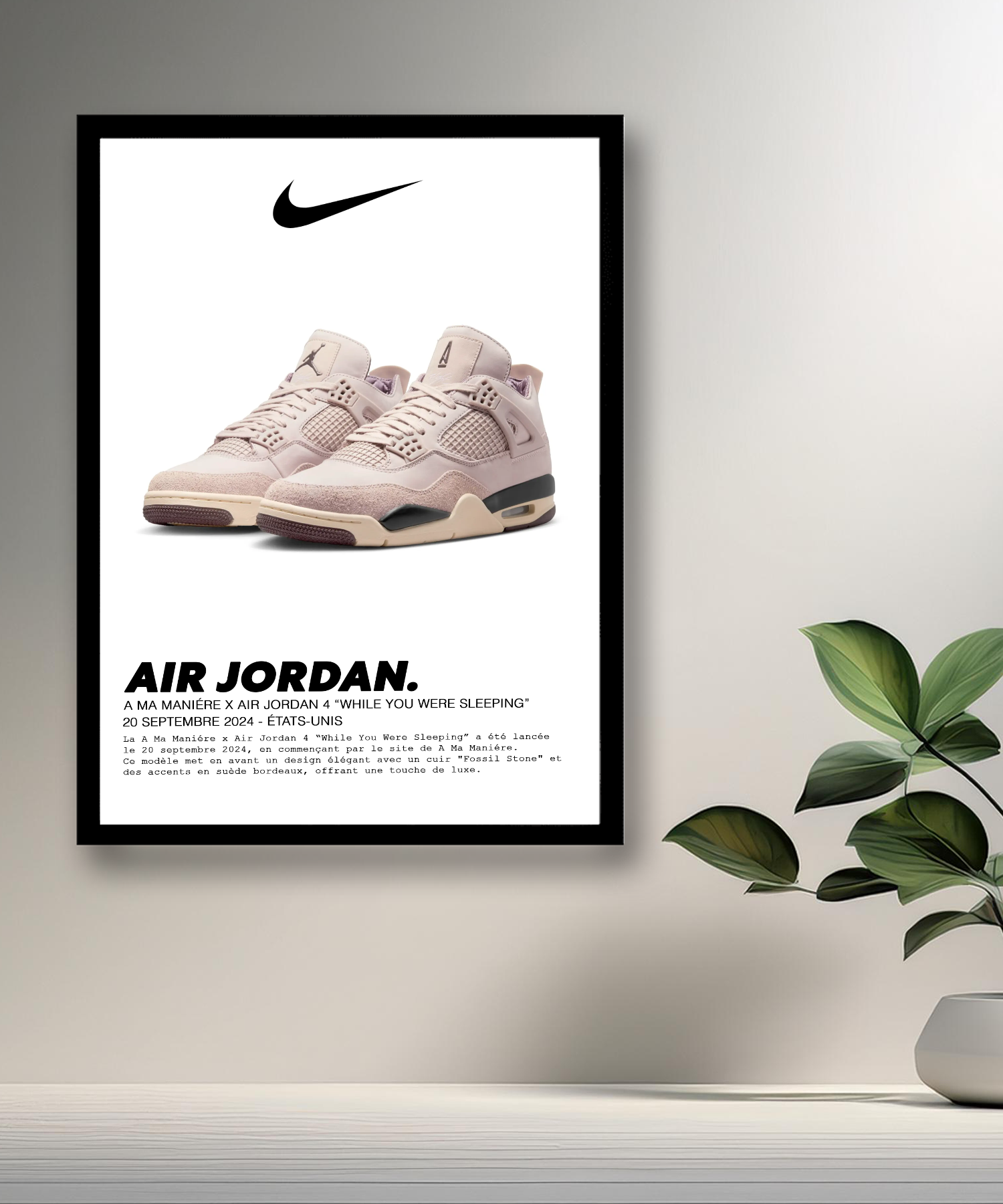 Cadre photo Air Jordan 4 x A Ma Manière "While You Were Sleeping"