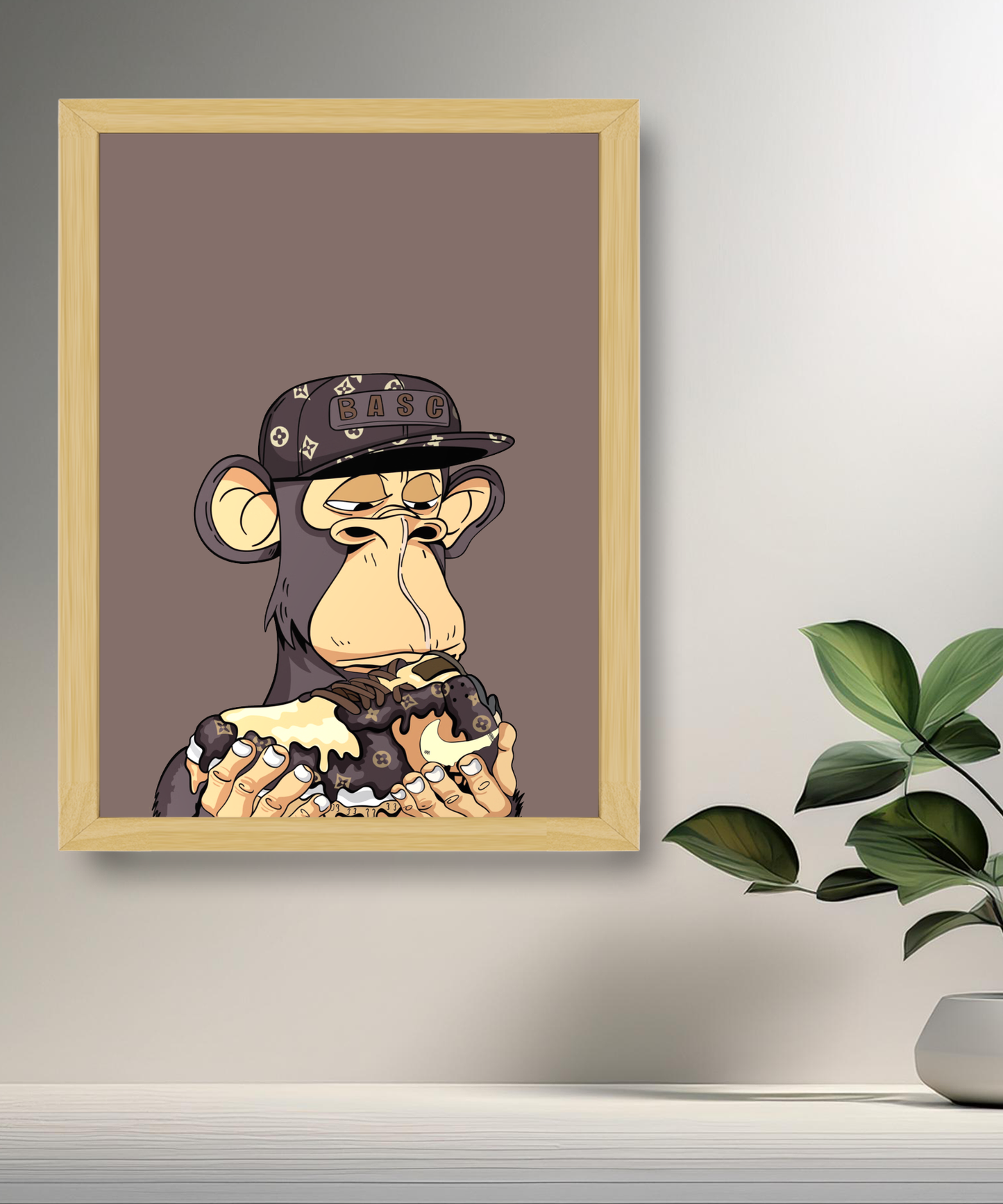 Cadre photo Bayc Ape Nike Air Force 1 x Louis Vuitton