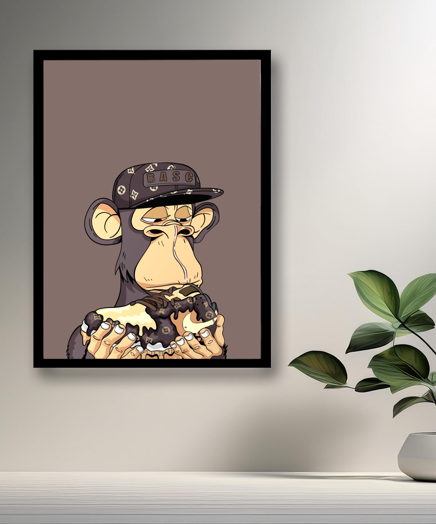 Cadre photo Bayc Ape Nike Air Force 1 x Louis Vuitton