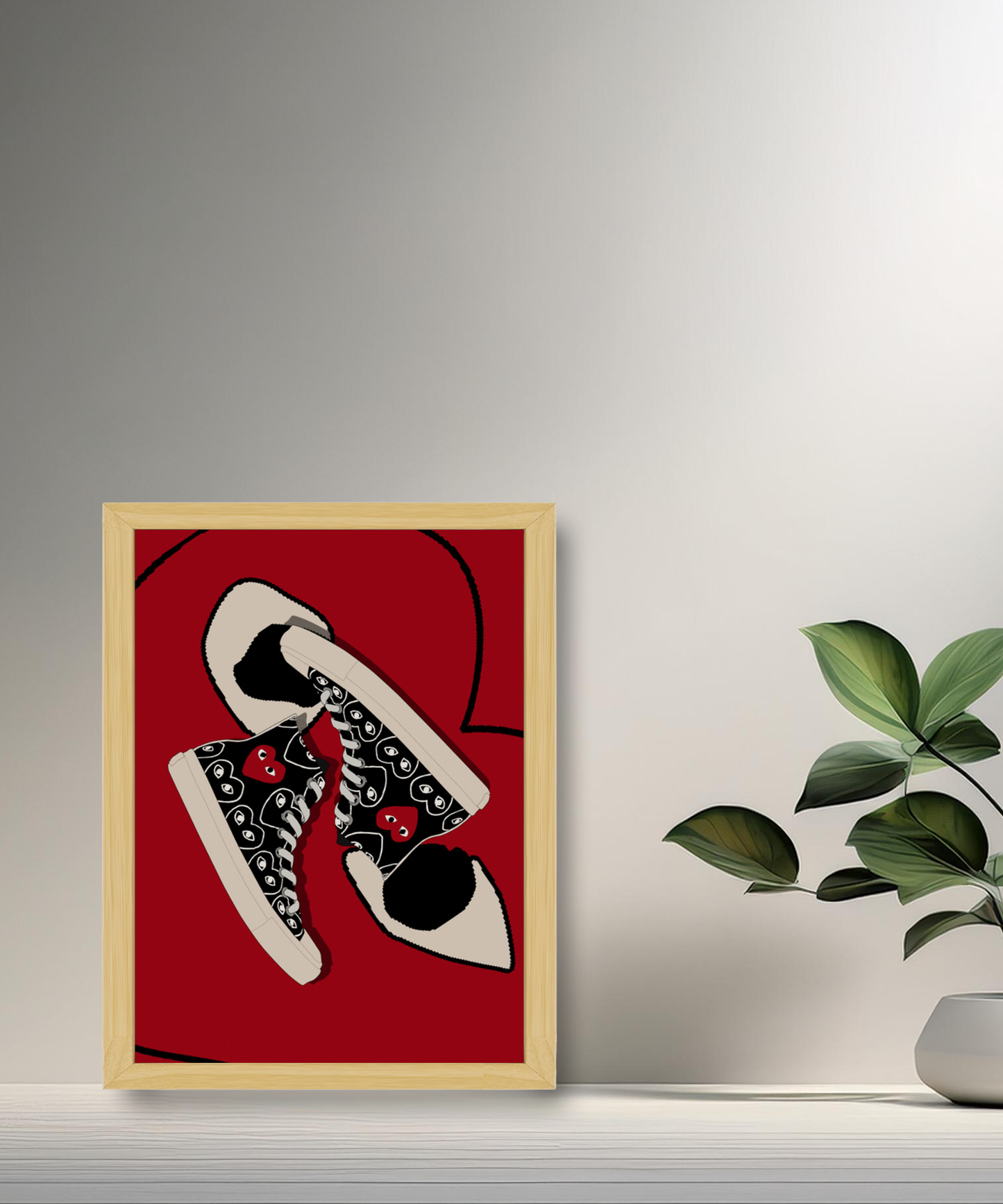 Cadre photo Comme Des Garçons converse coeur