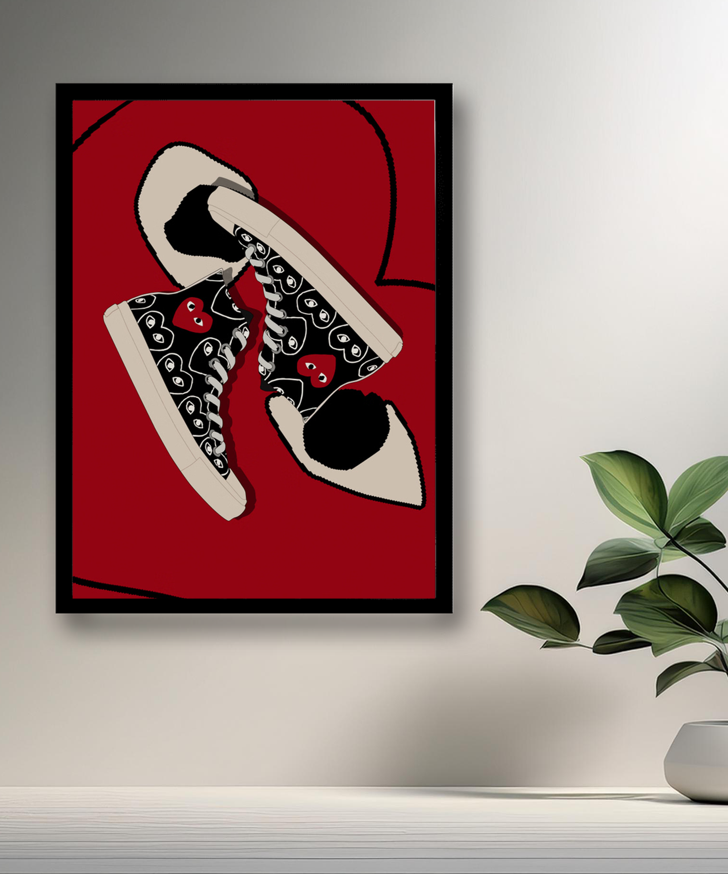 Cadre photo Comme Des Garçons converse coeur