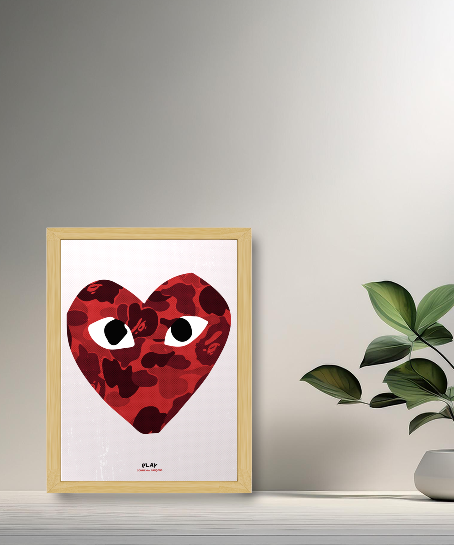 Cadre photo Comme Des Garçons coeur rouge