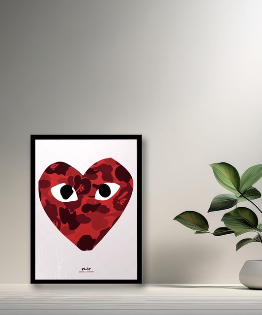 Cadre photo Comme Des Garçons coeur rouge