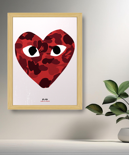 Cadre photo Comme Des Garçons coeur rouge