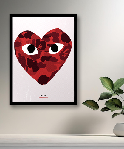 Cadre photo Comme Des Garçons coeur rouge