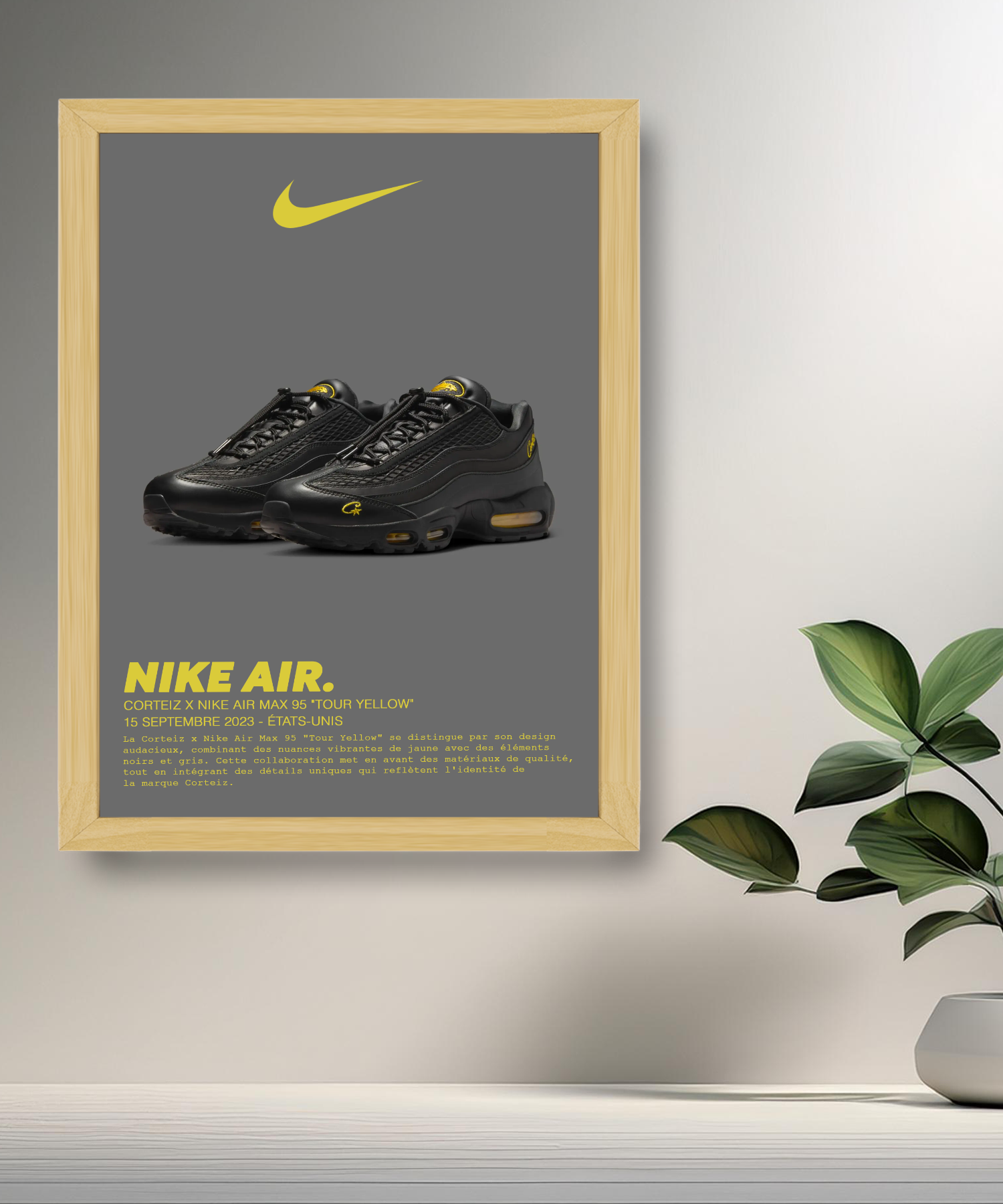 Cadre photo Corteiz x Nike Air Max 95 Tour Yellow