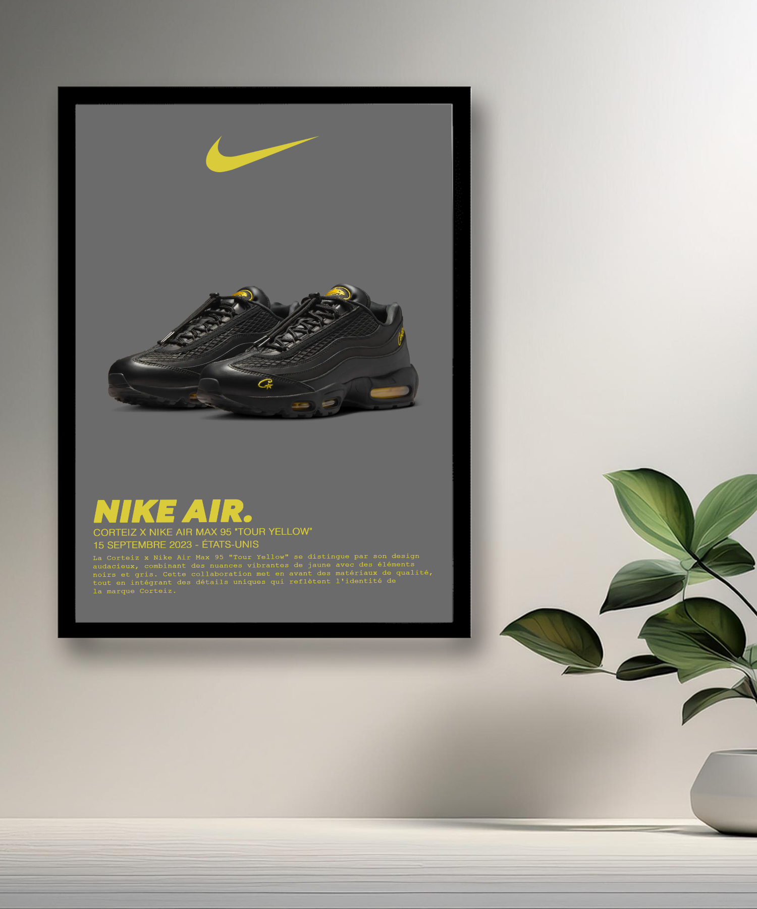 Cadre photo Corteiz x Nike Air Max 95 Tour Yellow