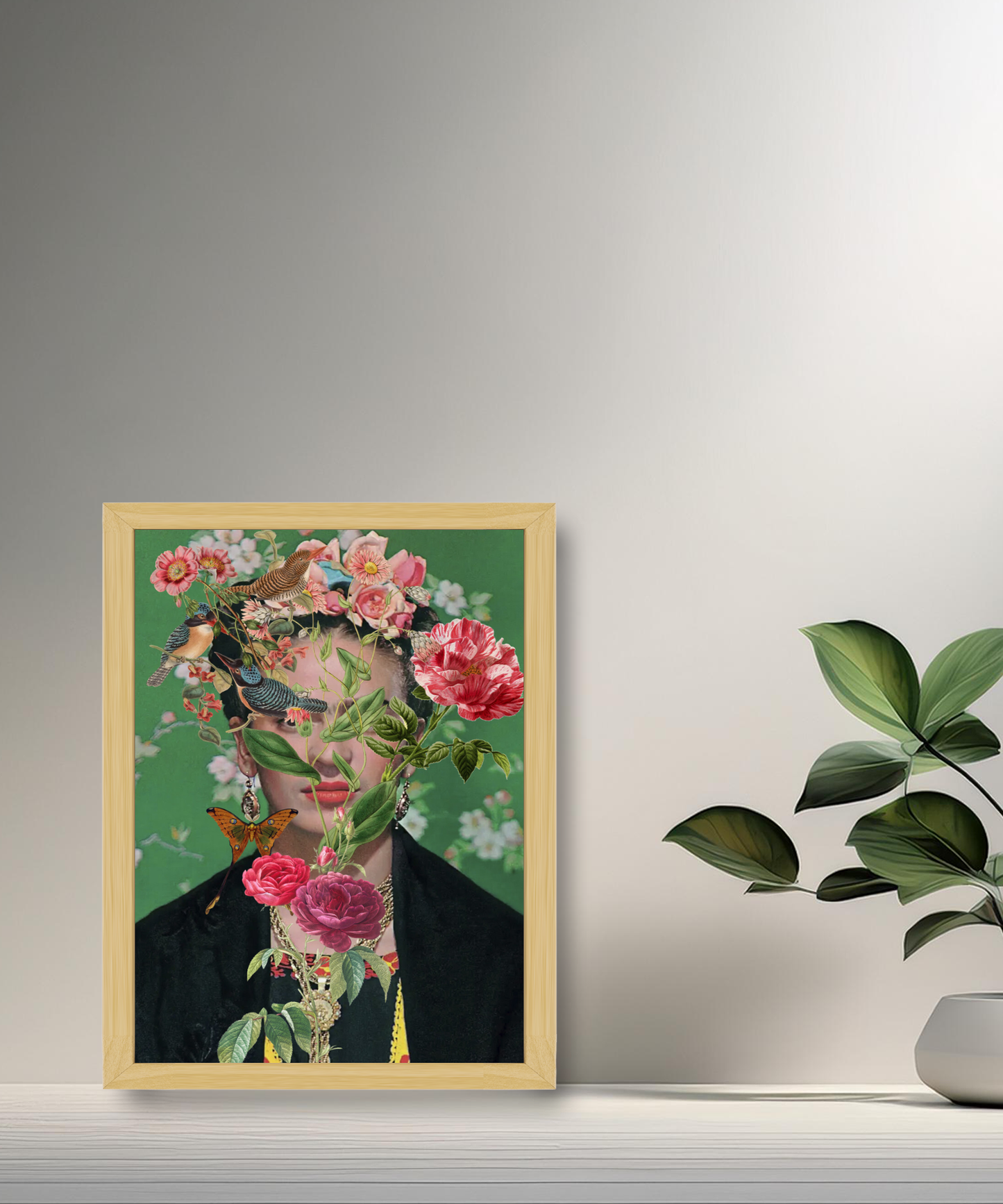 Cadre photo Frida Kahlo Fleurs
