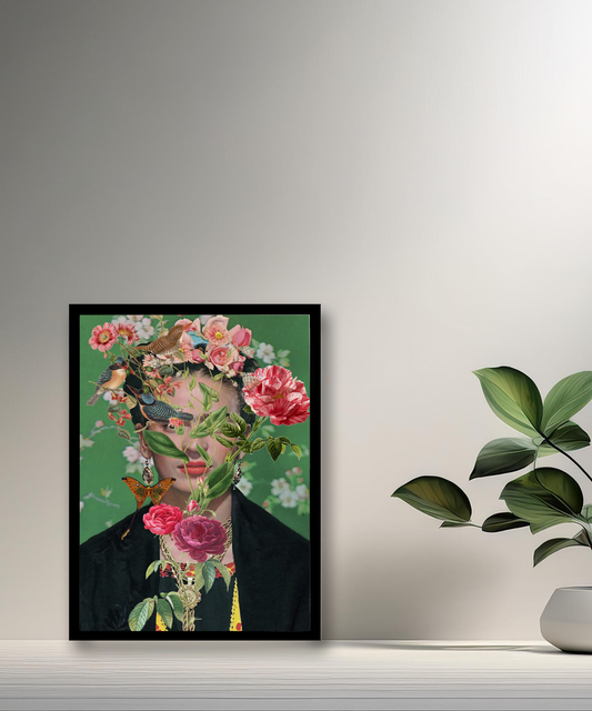 Cadre photo Frida Kahlo Fleurs