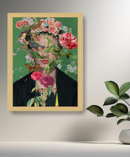 Cadre photo Frida Kahlo Fleurs