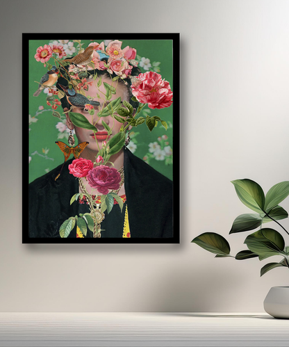 Cadre photo Frida Kahlo Fleurs