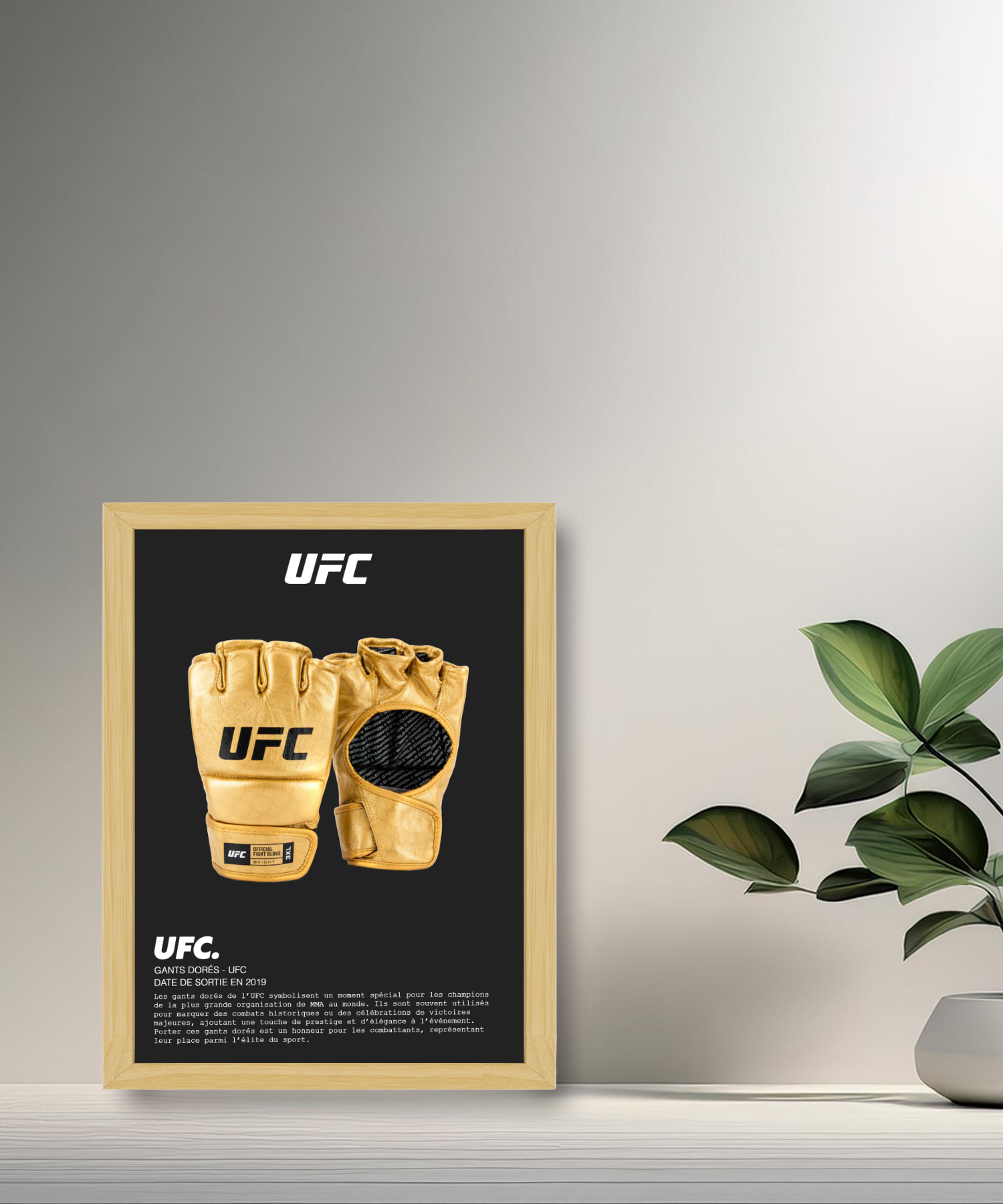 Cadre photo Gants dorés UFC