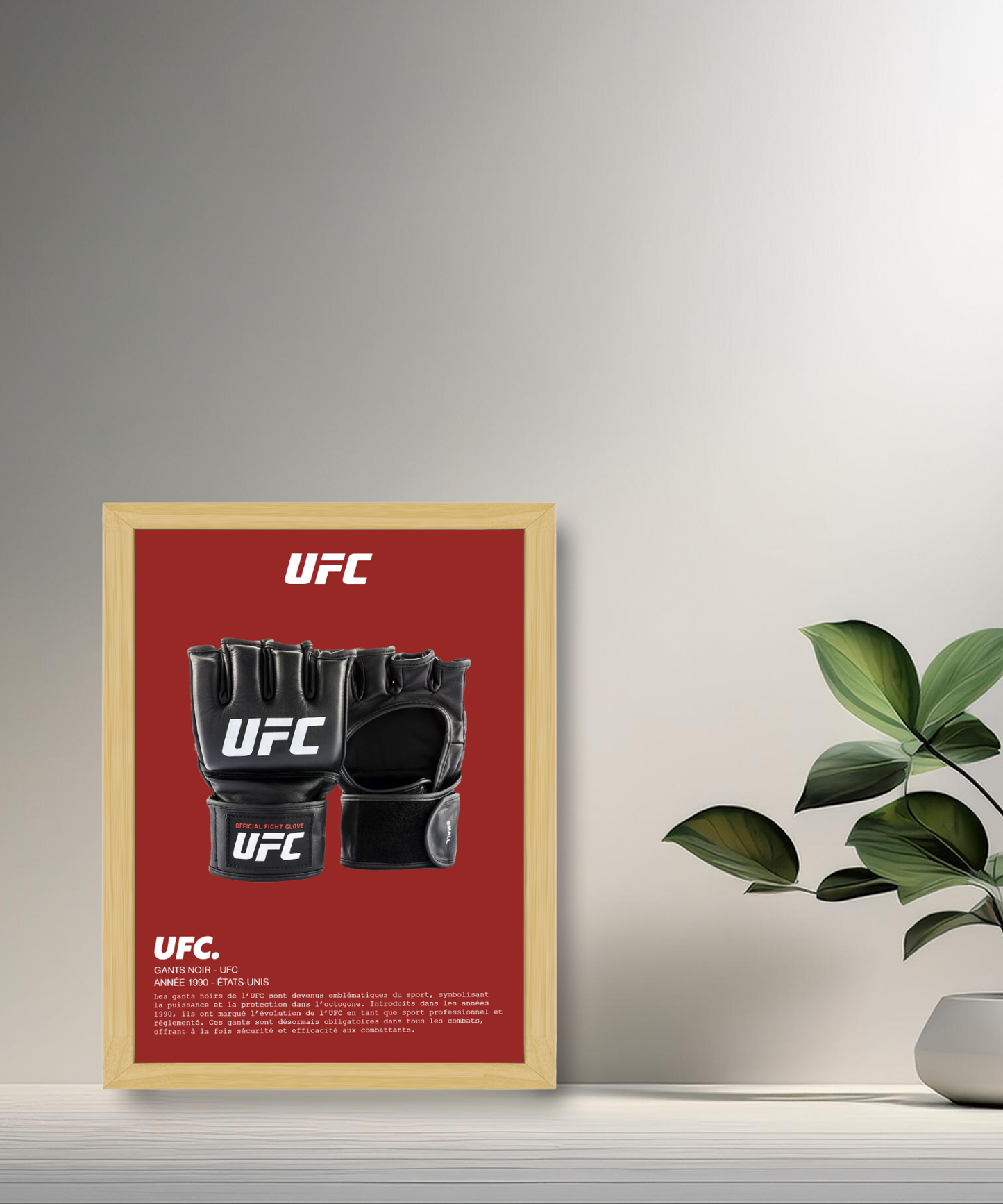 UFC-Fotorahmen mit schwarzen Handschuhen 