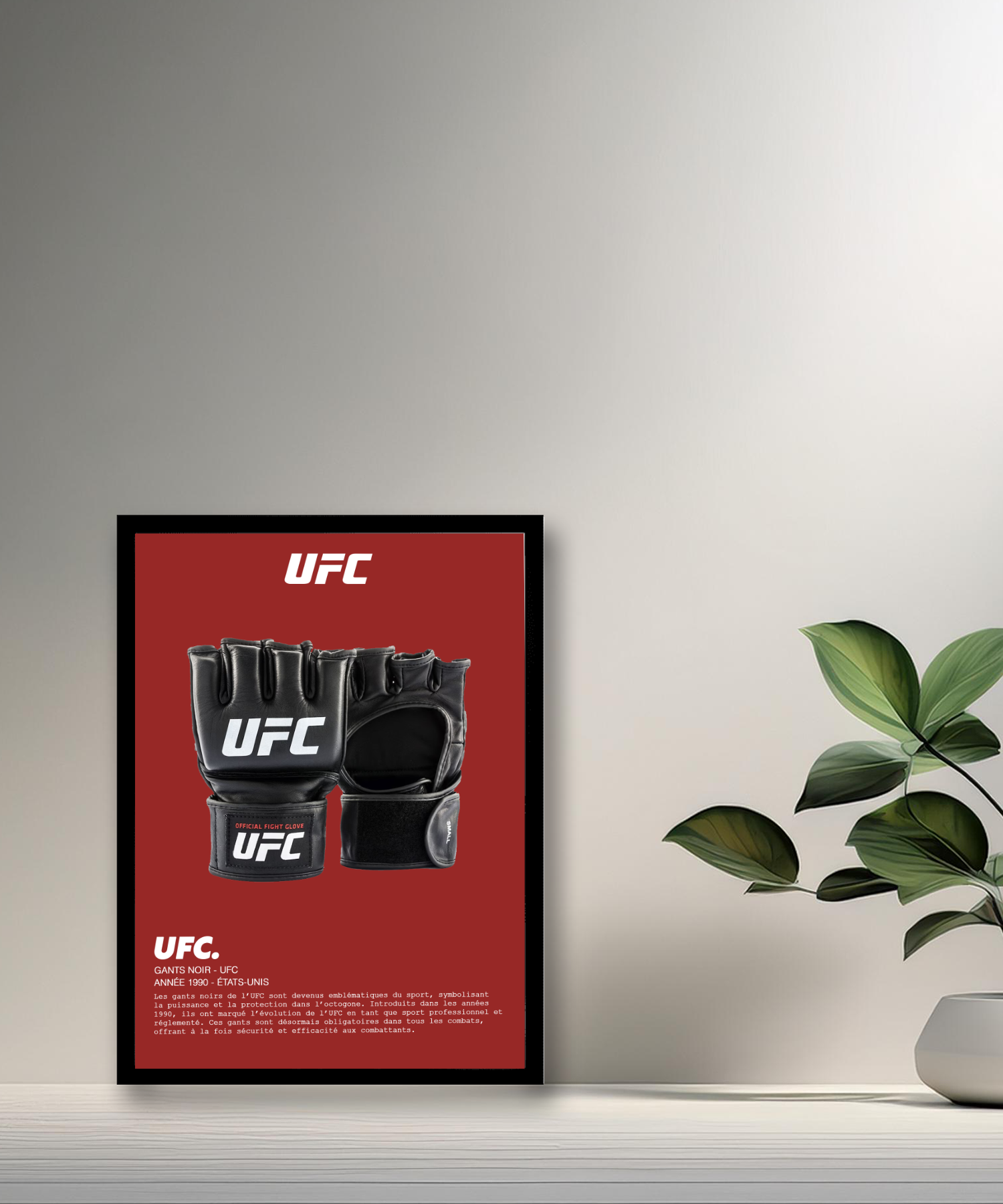 Cadre photo Gants noir UFC