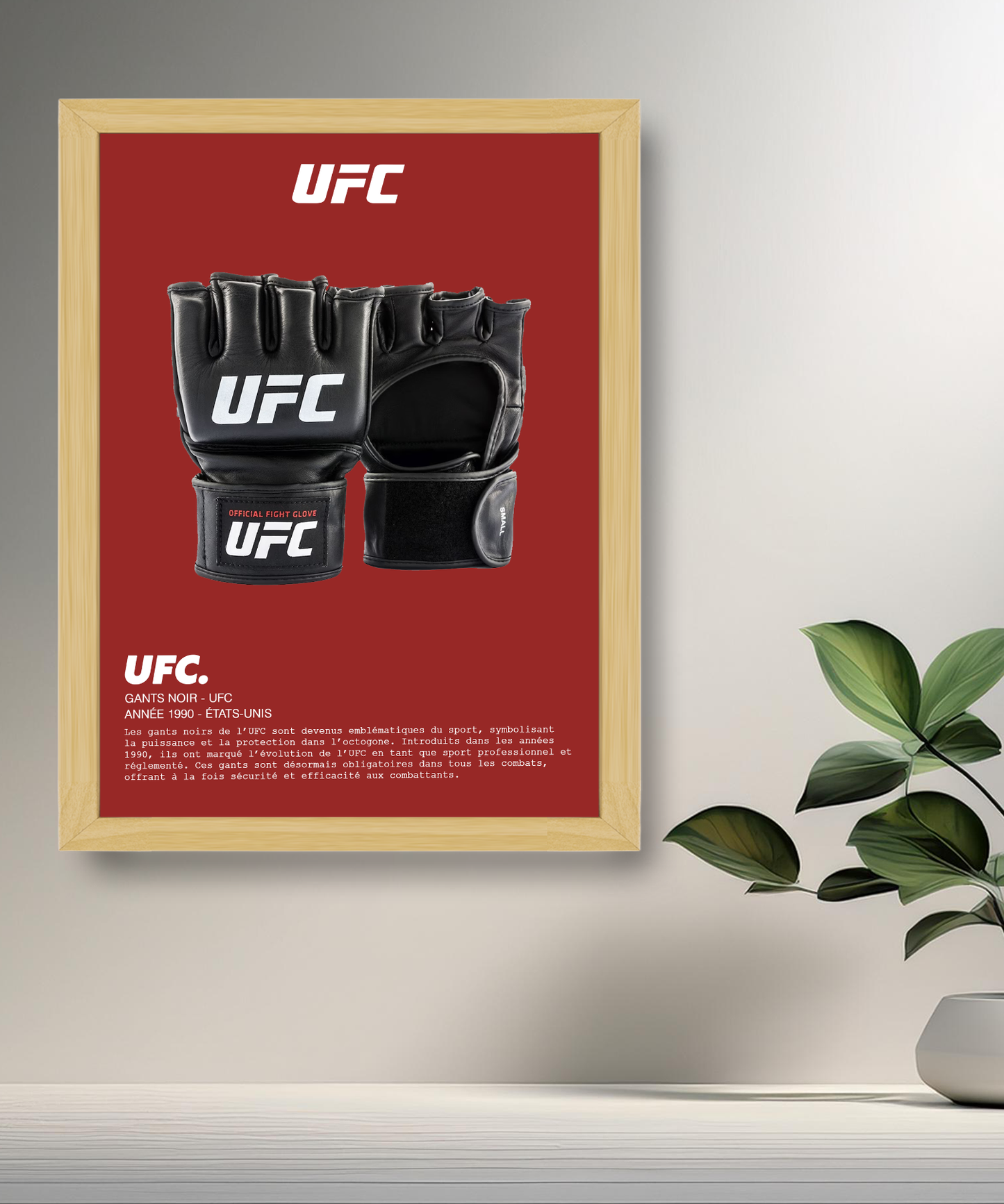 UFC-Fotorahmen mit schwarzen Handschuhen 