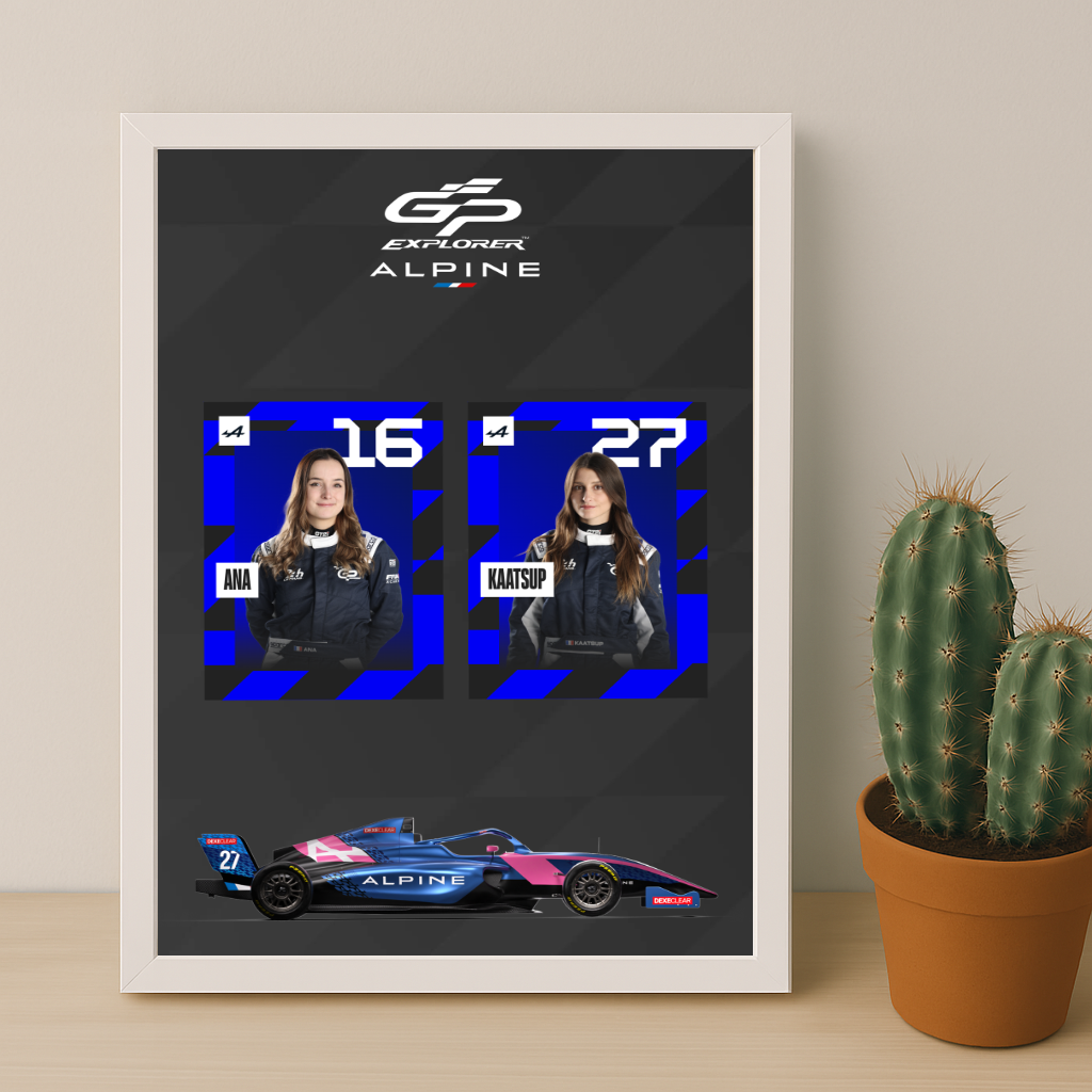 Cadre Photo GP Explorer Ana x Kaatsup x Alpine – Affiche Encadrée Édition Limitée