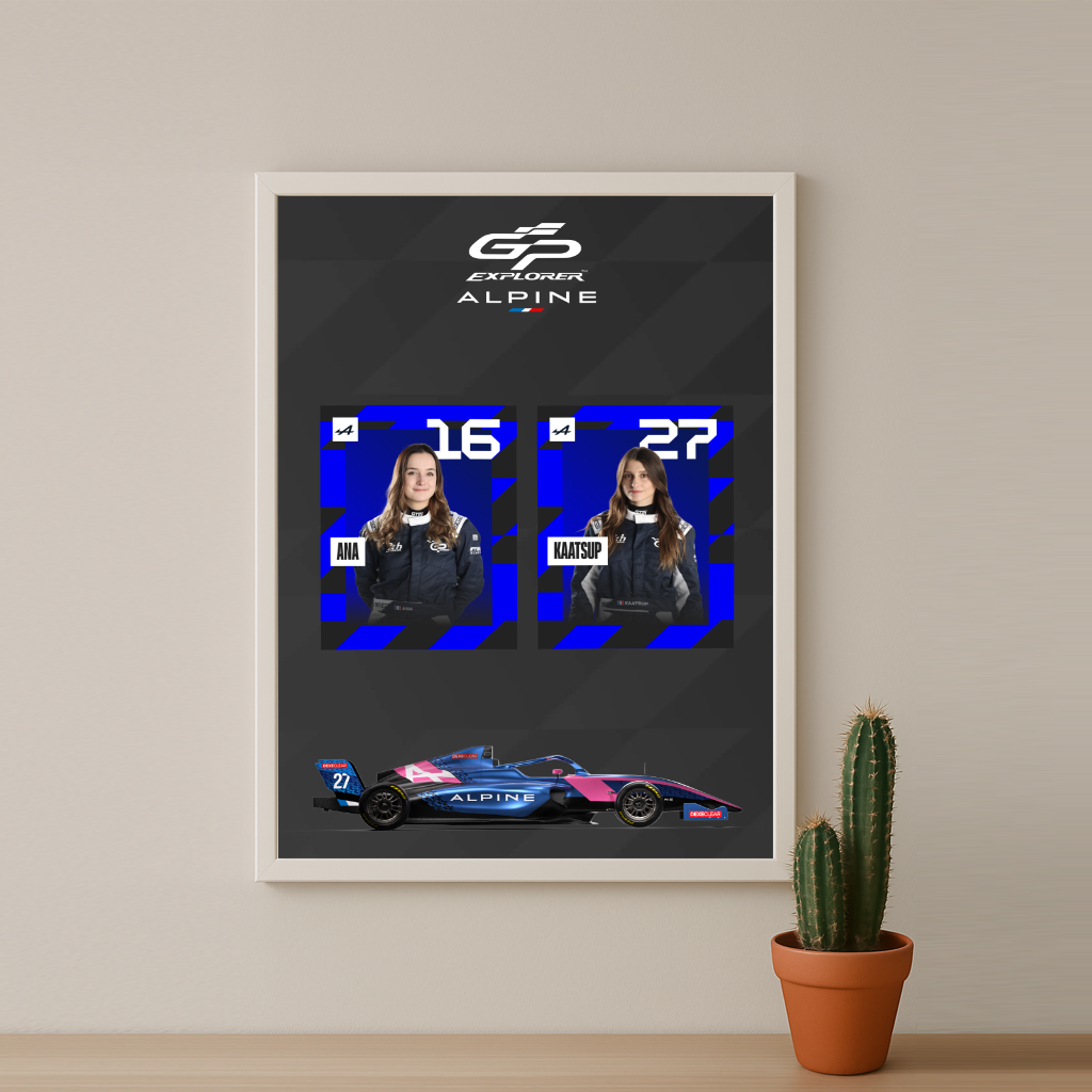 Cadre Photo GP Explorer Ana x Kaatsup x Alpine – Affiche Encadrée Édition Limitée