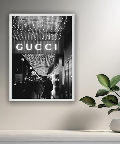 Poster encadré Gucci devanture magasin