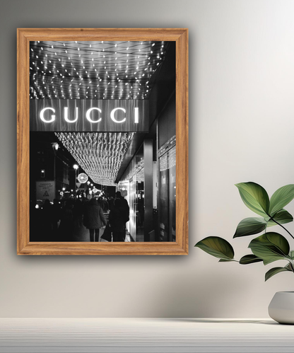Poster encadré Gucci devanture magasin