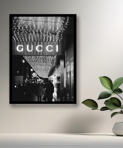 Poster encadré Gucci devanture magasin