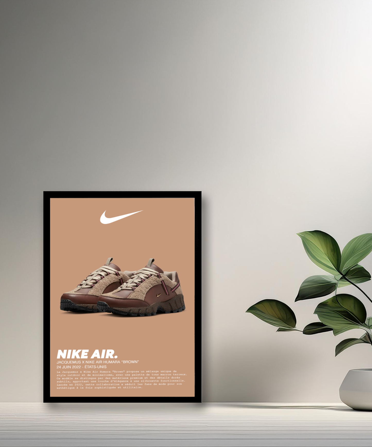 Cadre photo Jacquemus x Nike Air Humara Brown