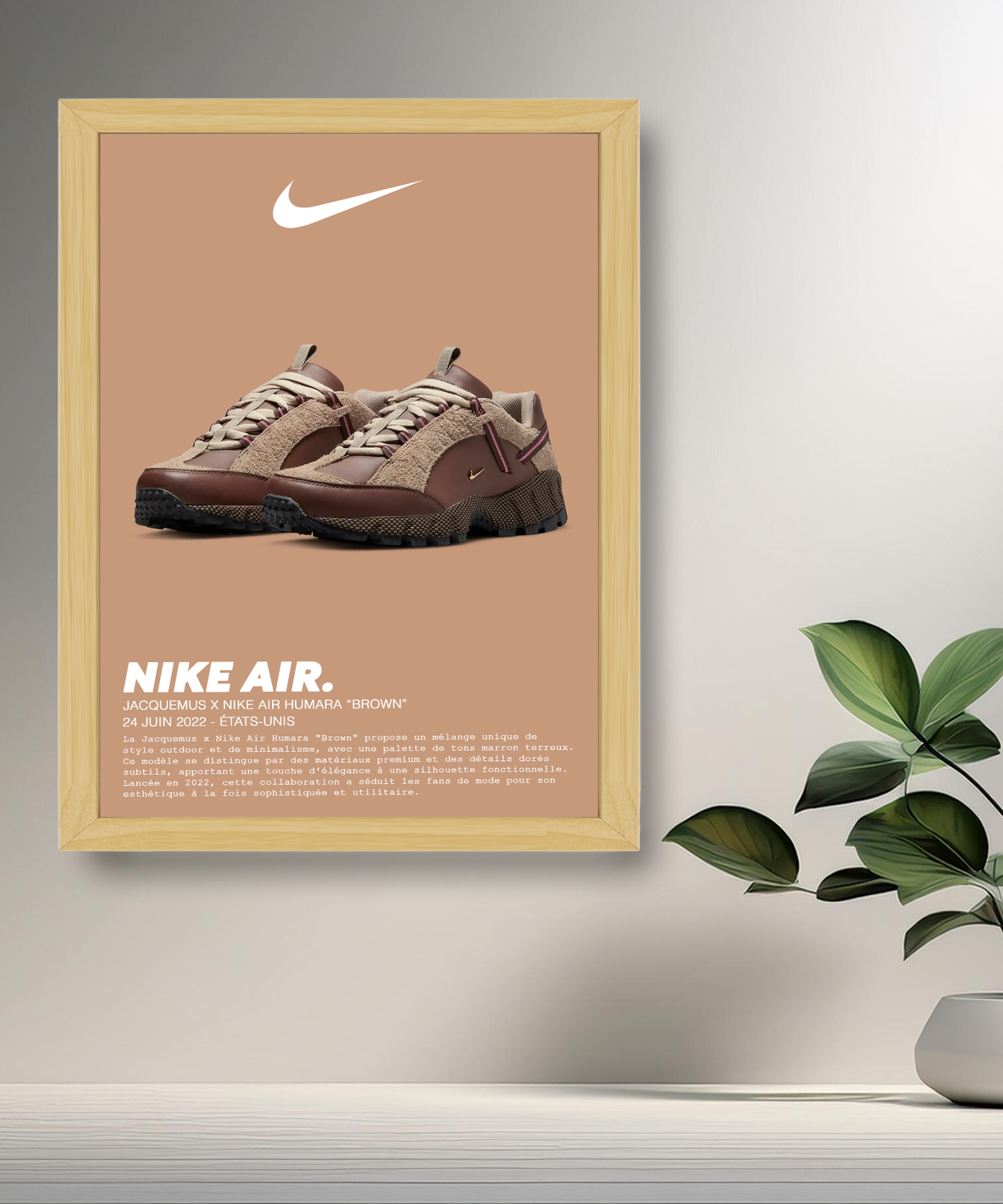 Cadre photo Jacquemus x Nike Air Humara Brown