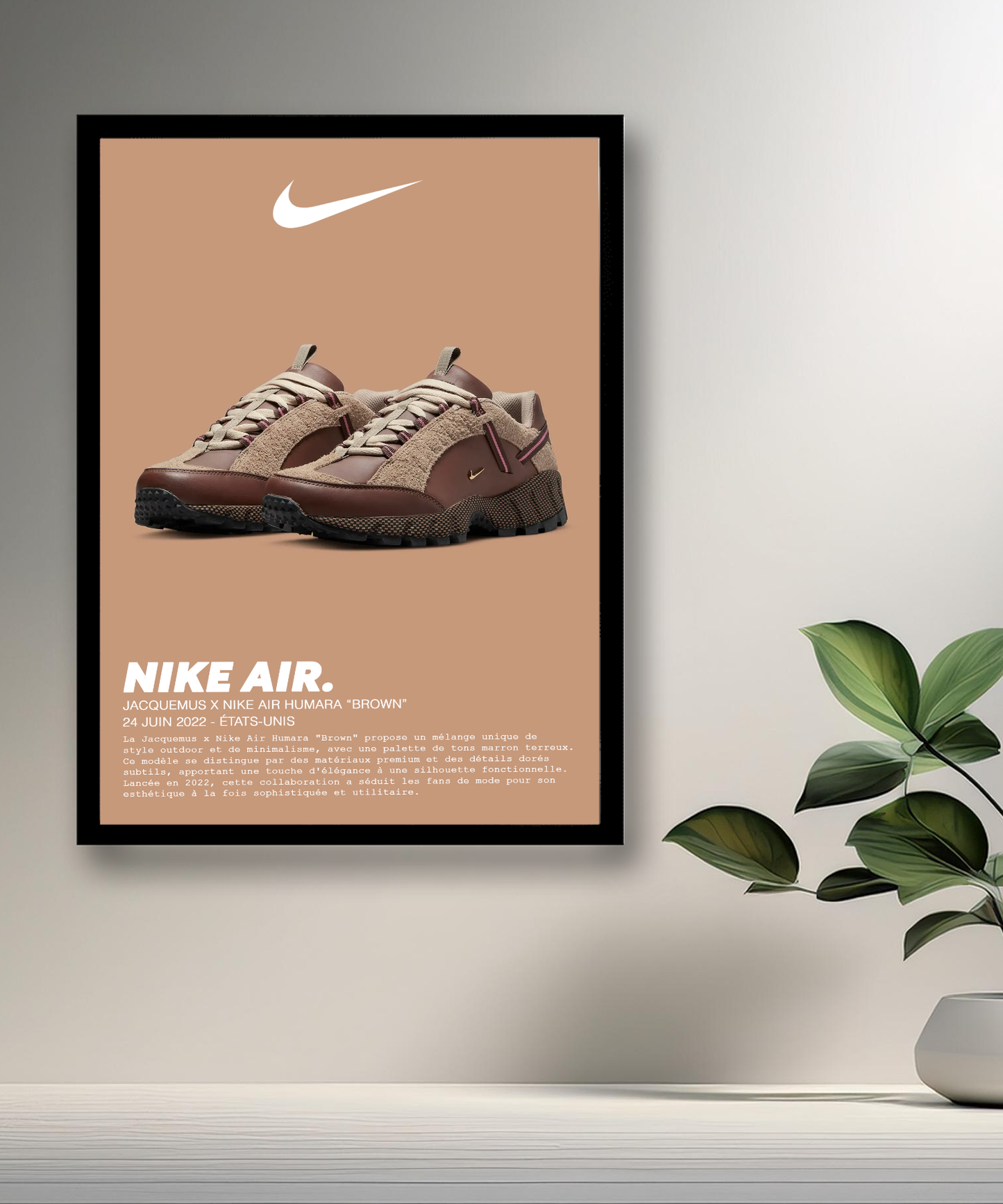 Cadre photo Jacquemus x Nike Air Humara Brown