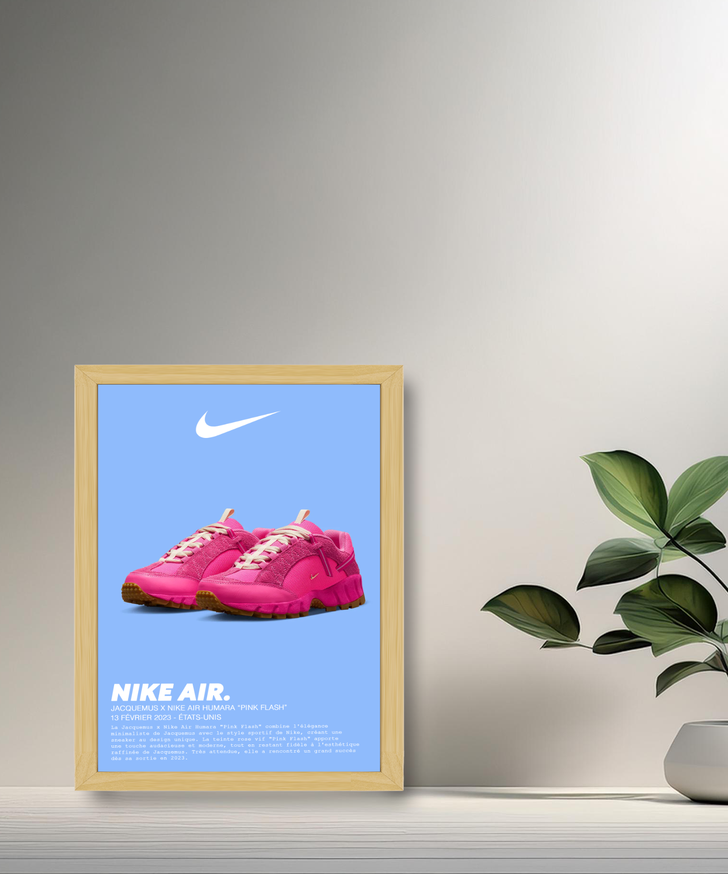 Cadre photo Jacquemus x Nike Air Humara Pink Flash