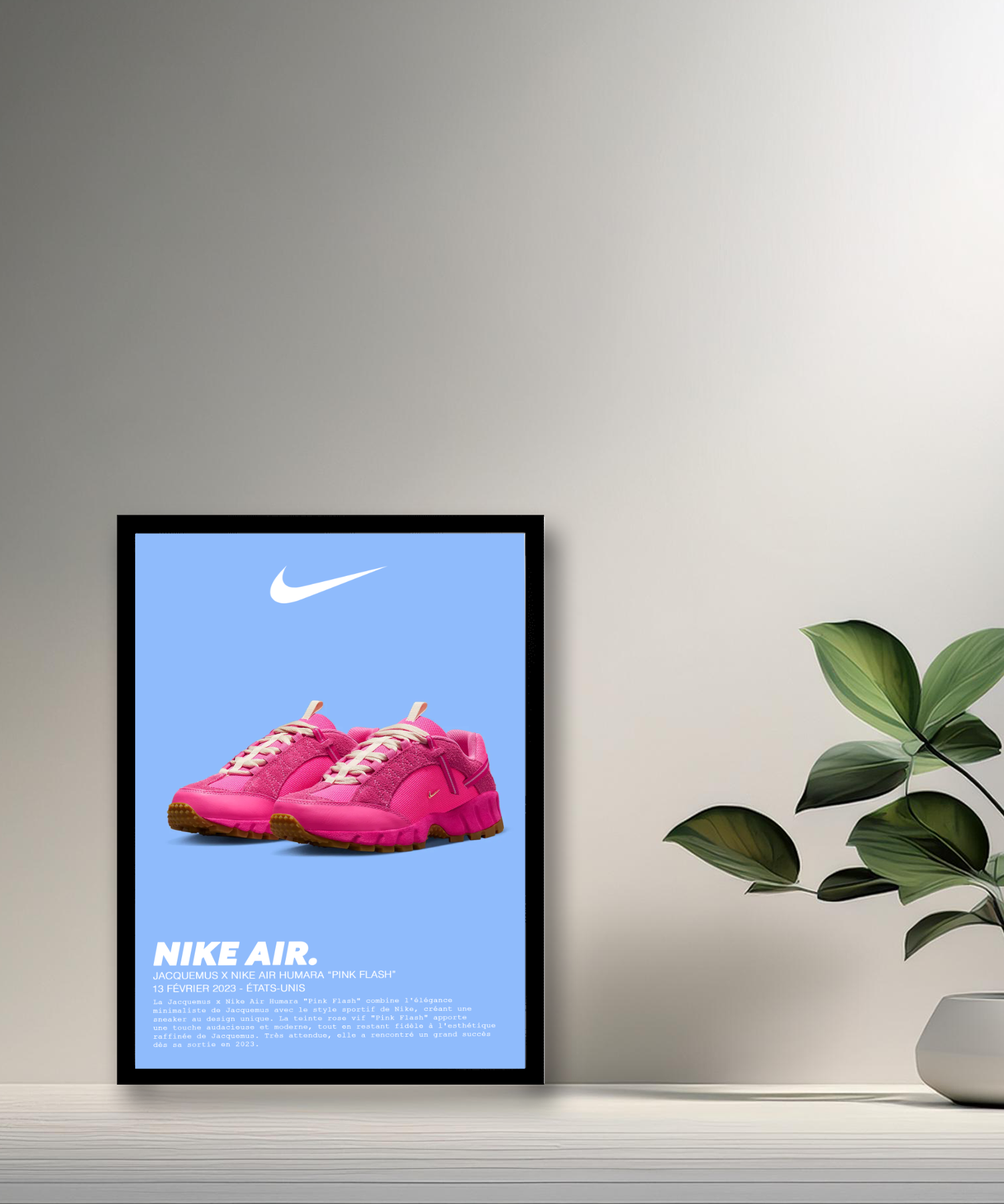 Cadre photo Jacquemus x Nike Air Humara Pink Flash