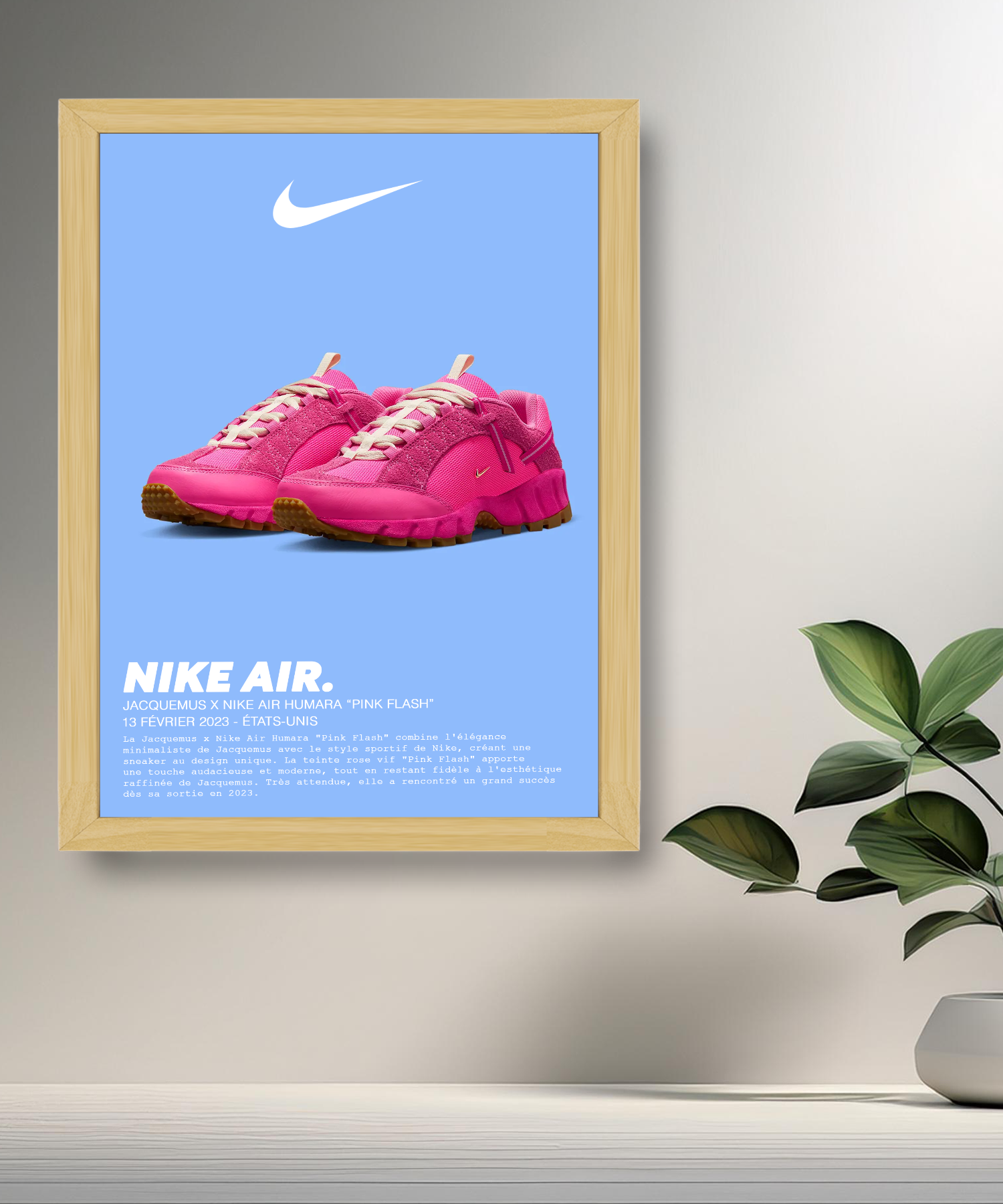 Cadre photo Jacquemus x Nike Air Humara Pink Flash