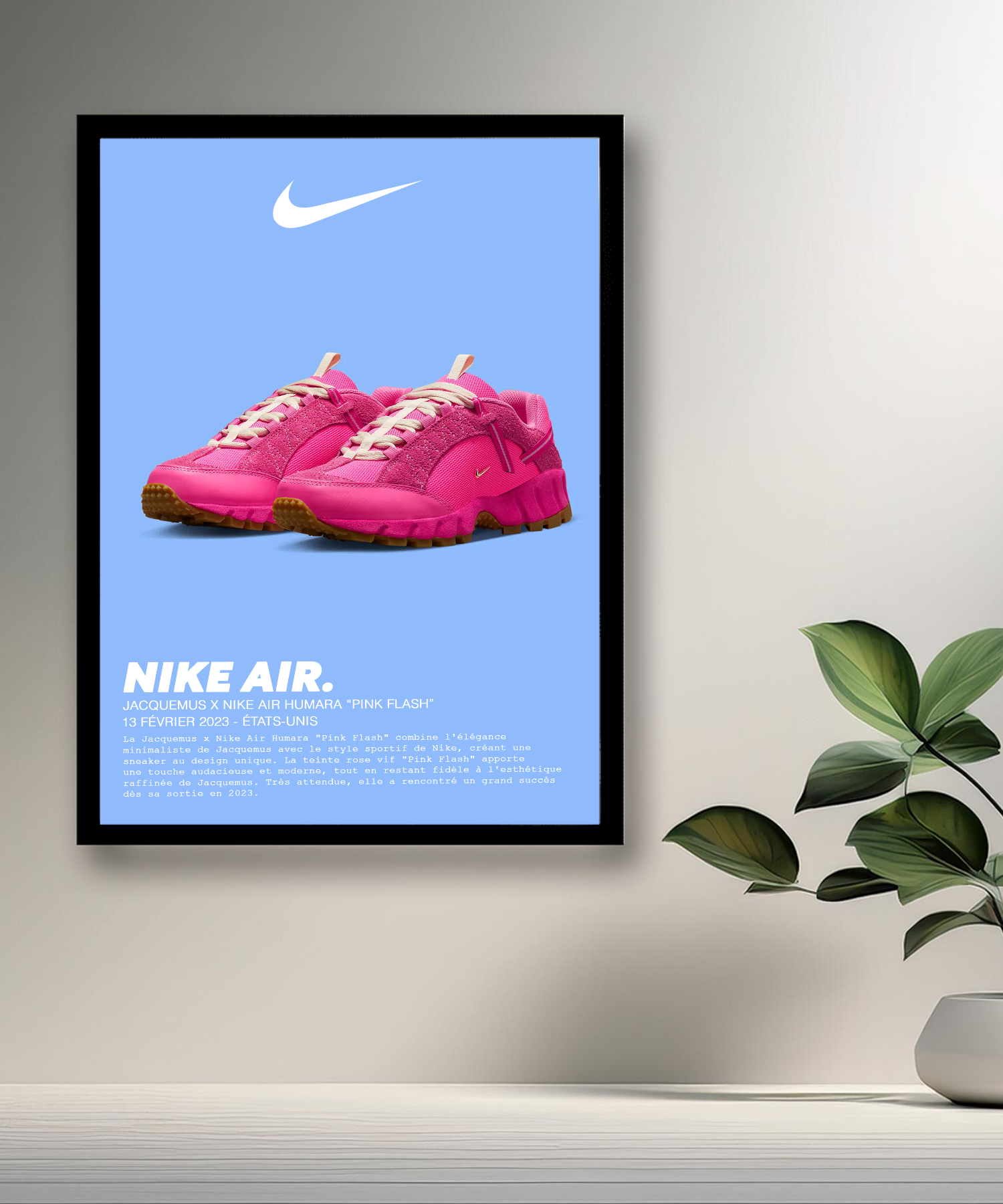 Cadre photo Jacquemus x Nike Air Humara Pink Flash