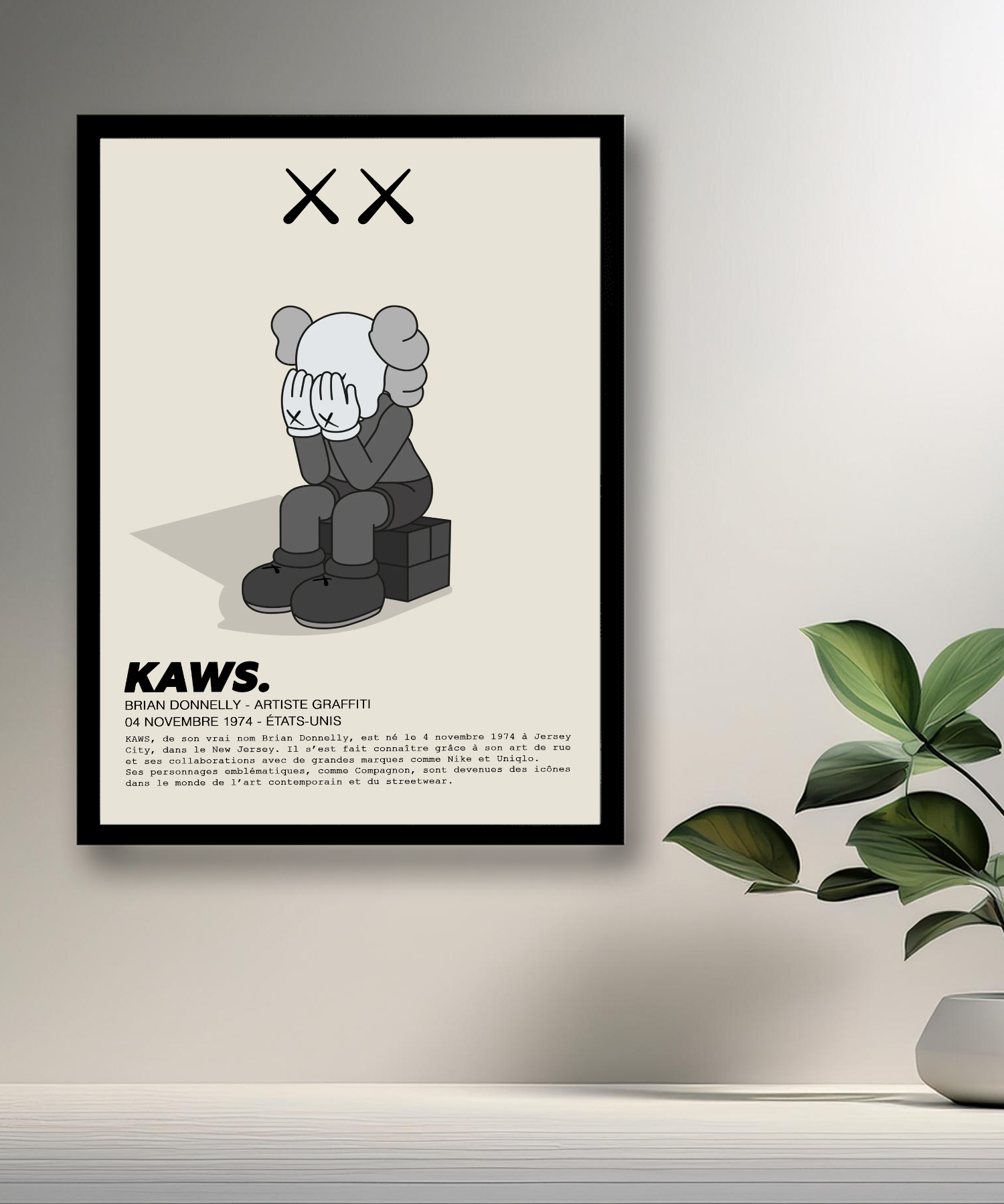 Cadre photo Kaws Companion assis