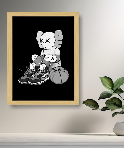 Cadre photo Kaws assis basketball