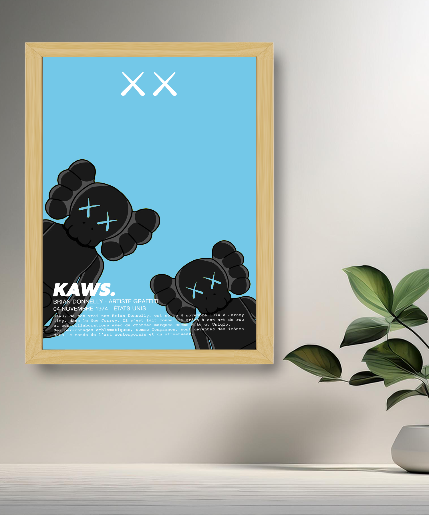 Cadre photo Kaws Double Companion bleu