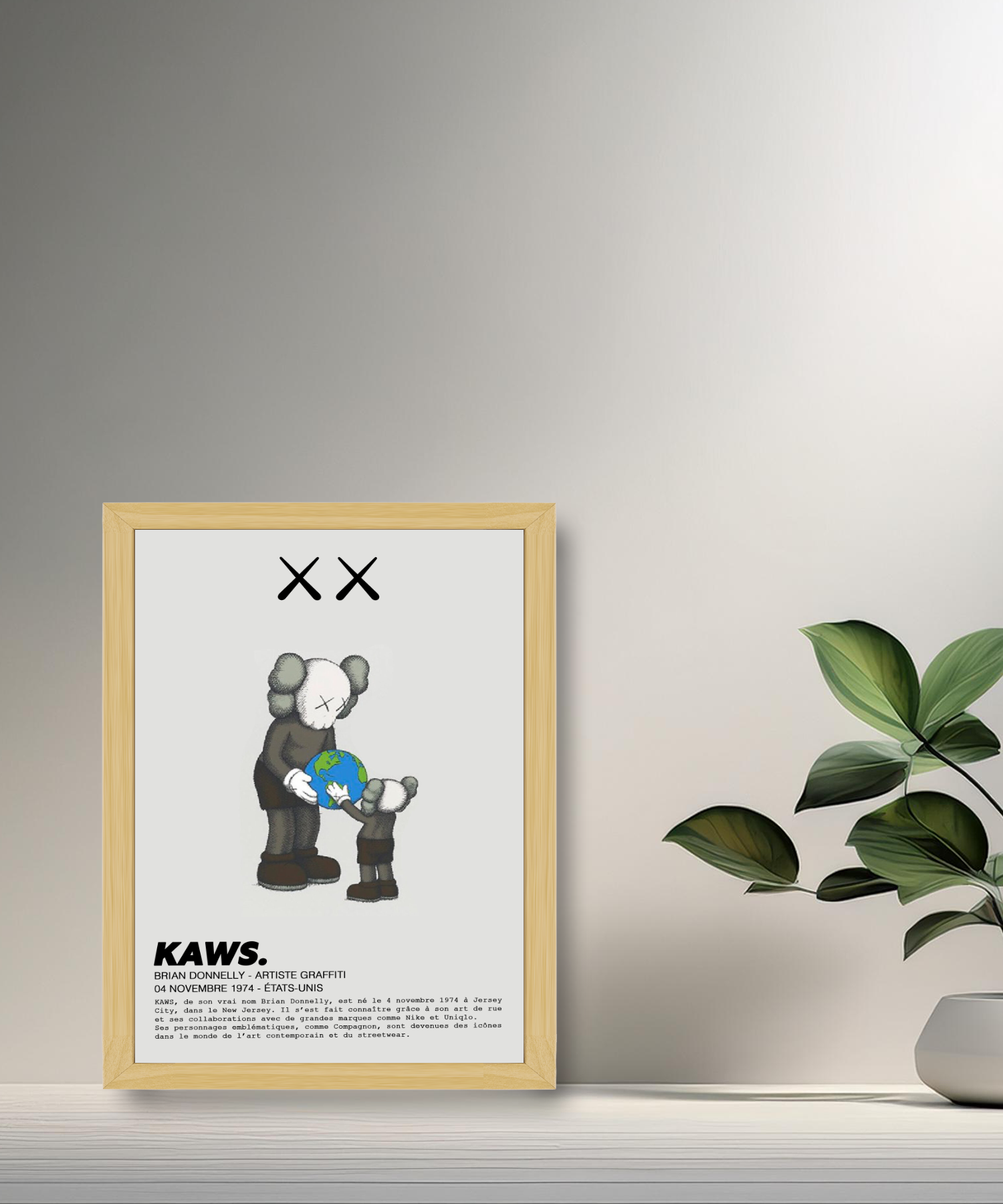 Cadre photo Kaws Earth