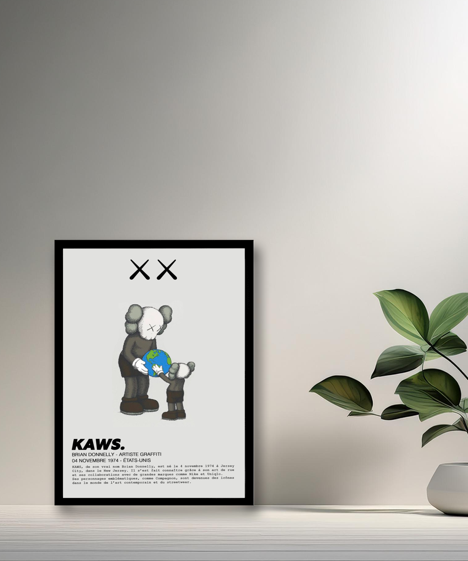 Cadre photo Kaws Earth