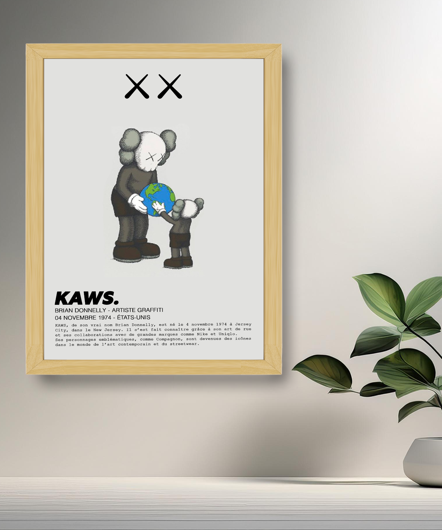 Cadre photo Kaws Earth