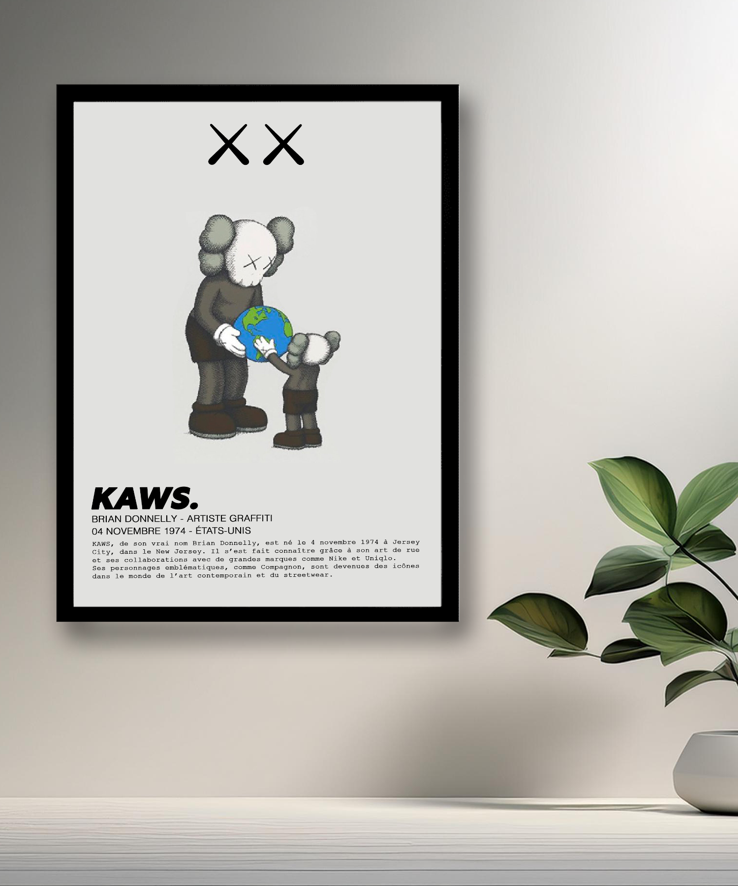 Cadre photo Kaws Earth