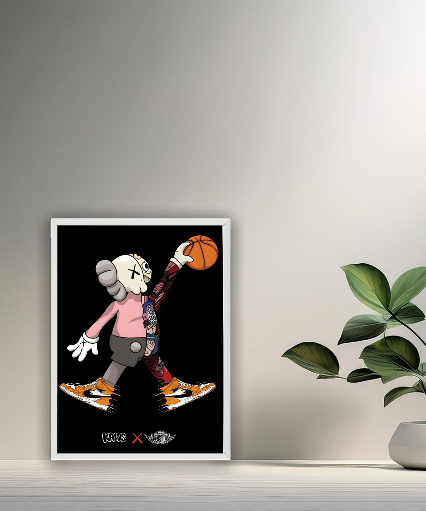 Poster encadré Kaws Basket-ball