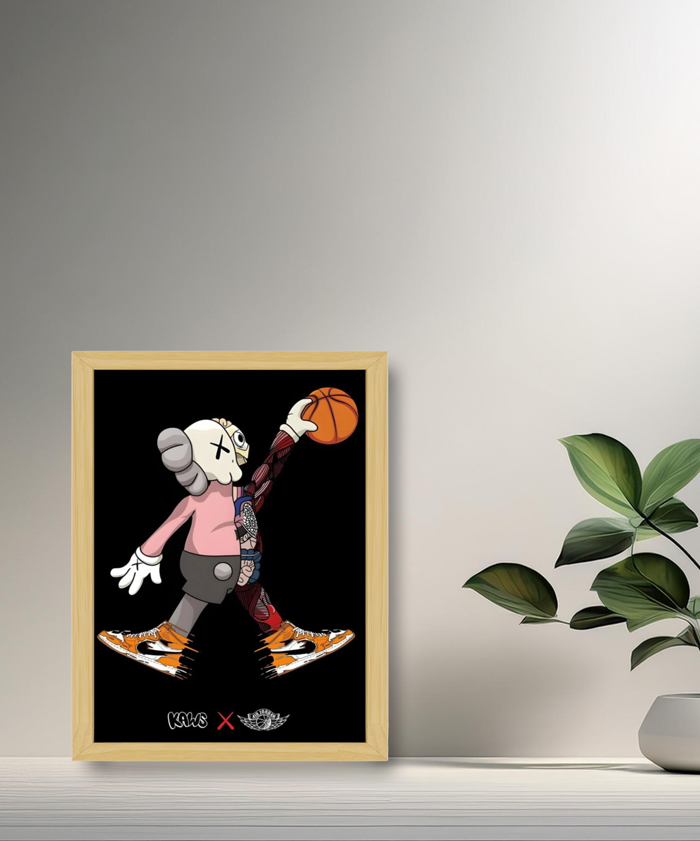 Poster encadré Kaws Basket-ball